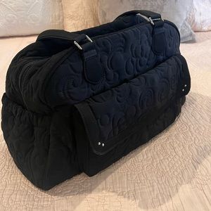 Vera Bradley Baby Diaper Bag in BLACK, EUC